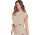 Blusa corta de algodón para dama talla única color negro