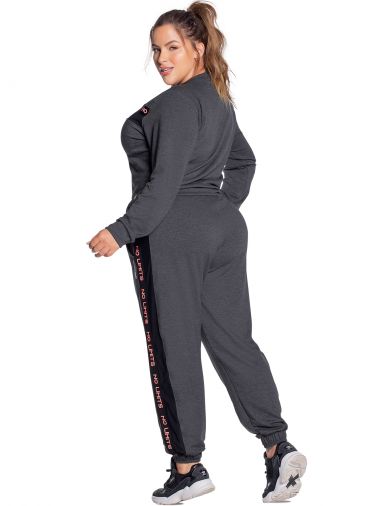 Jogger para dama con bolsillos talla XL gris