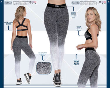 Leggins para dama talla única jacquard negro