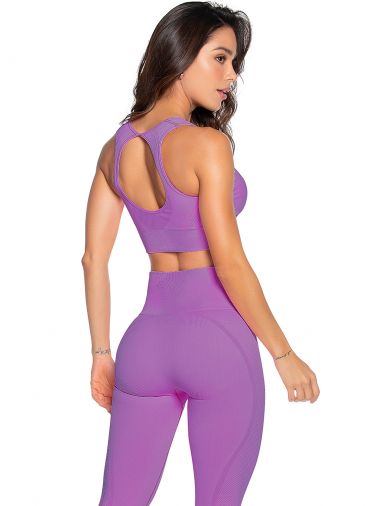 Top para dama sin costuras talla única color morado, espalda O