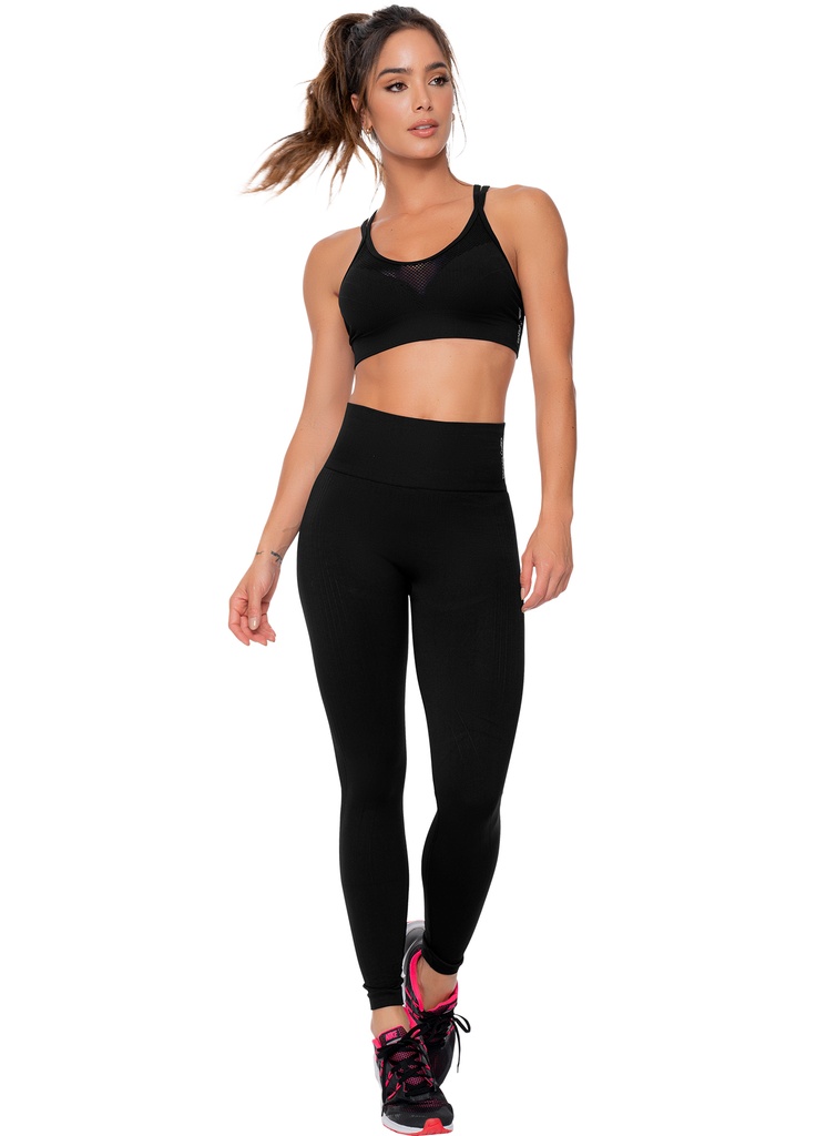 Leggins para dama sin costuras talla única negro