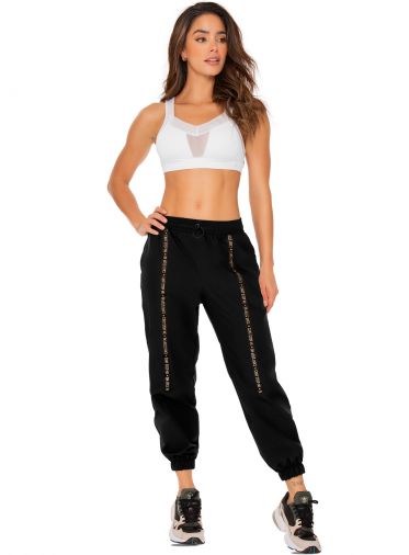 Jogger para dama semi-impermeable con bolsillos talla S negro