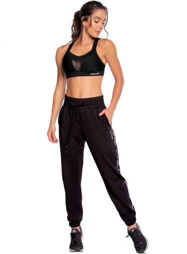 Jogger para dama con bolsillos talla S negro