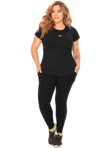 Camiseta deportiva para dama talla XL color negro