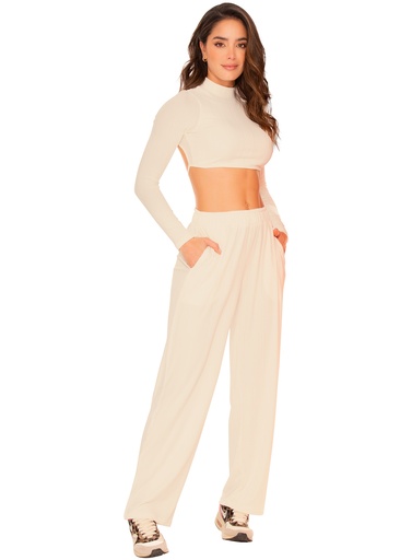 [FG-PAN-00001-F-U] Pantalón largo para dama talla única color marfil