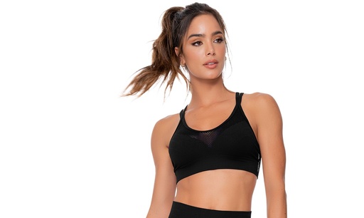 [FG-TOP-00002-A-U] Top para dama sin costuras talla única color negro, corte princesa