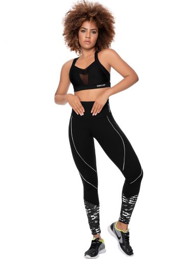 [FG-LEG-00015-A-U] Leggins para dama pretina alta talla única negro y gris