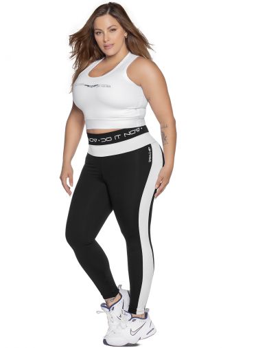 [FG-LEG-00017-A-L] Leggins para dama pretina alta talla L negro