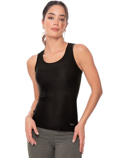 [FG-BLU-00008-A-U] Camiseta deportiva sin mangas para dama talla única color negro