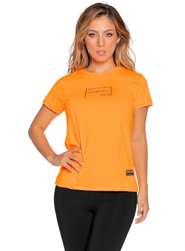 [FG-BLU-00011-H-M] Camiseta deportiva para dama talla M color naranja
